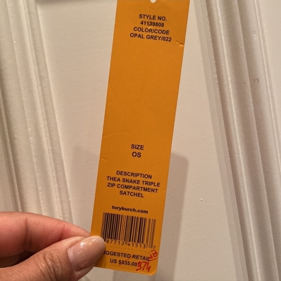 🔹️Tory Burch🔹️ THEA Tripple zip Python satchel Purse w/ tory dustbag 🐍 ✨️🩶 - Picture 4 of 4